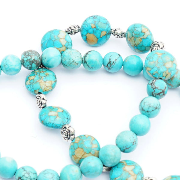Turquoise Composite and Silver Necklace